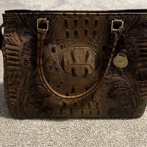 Brahmin Embossed Brown Shoulder Bag